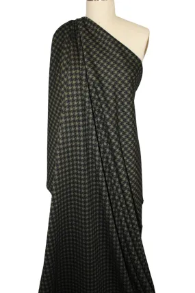 1 3/4 yards of Houndstooth Ponte Knit - Olive/Black