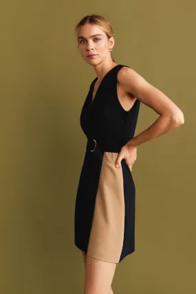 12964 Black Monochrome Shift Dress