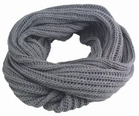 Acrylic Bulky Knit Infinity Scarf | Grey