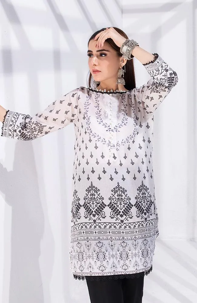 Al Zohaib Black & White Monochrome Kurti '21 – BWPK'21-02