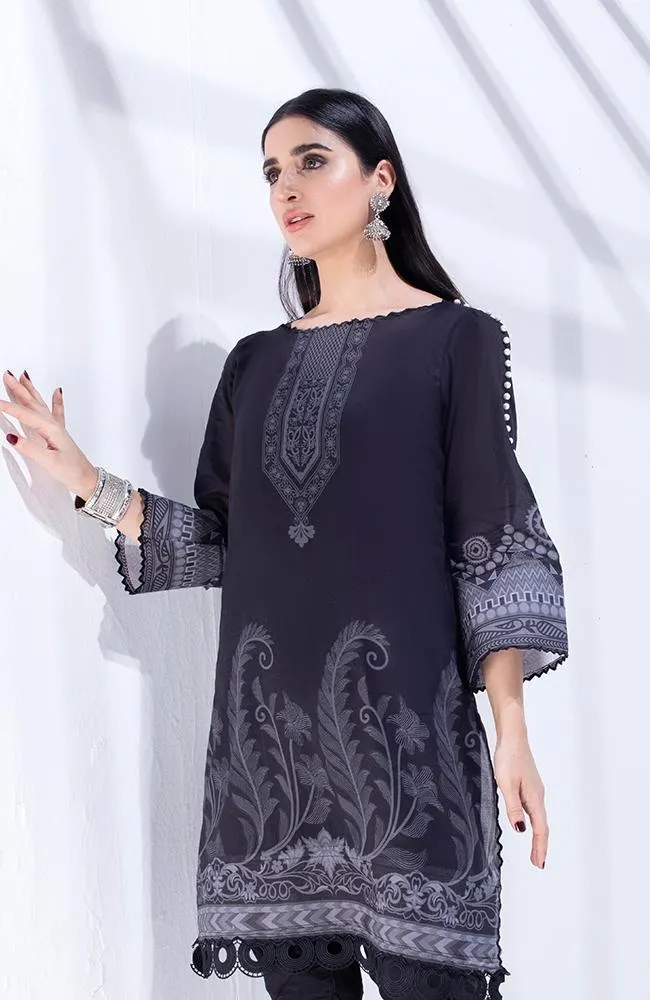 Al Zohaib Black & White Monochrome Kurti '21 – BWPK'21-03