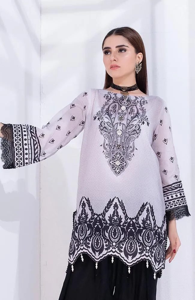 Al Zohaib Black & White Monochrome Kurti '21 – BWPK'21-04