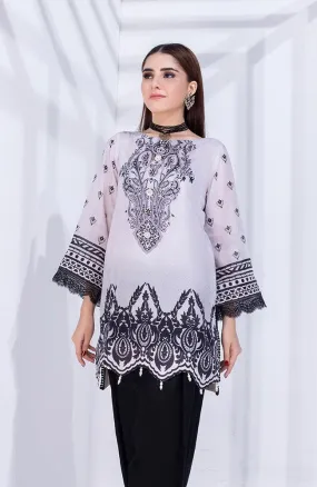Al Zohaib Black & White Monochrome Kurti '21 – BWPK'21-04
