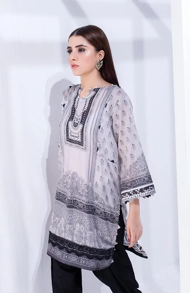 Al Zohaib Black & White Monochrome Kurti '21 – BWPK'21-06