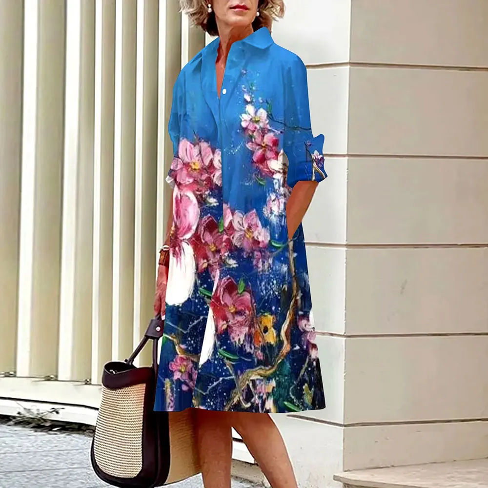Alice – Abstract Face Print Shirt Dress