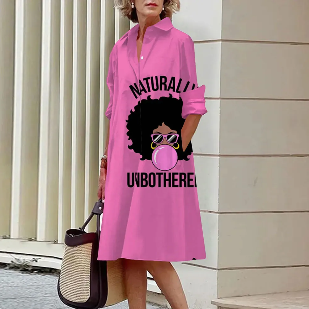 Alice – Abstract Face Print Shirt Dress