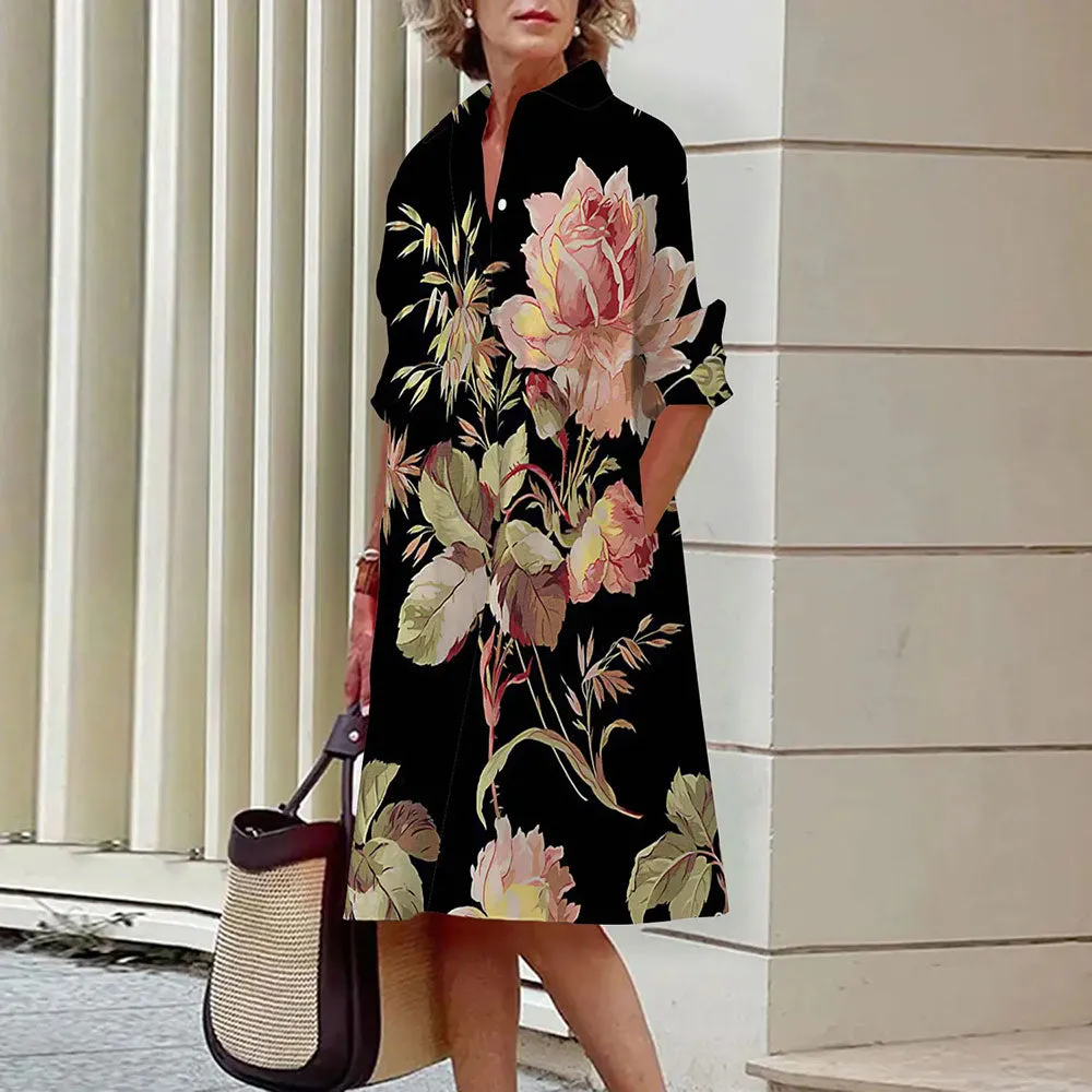 Alice – Abstract Face Print Shirt Dress
