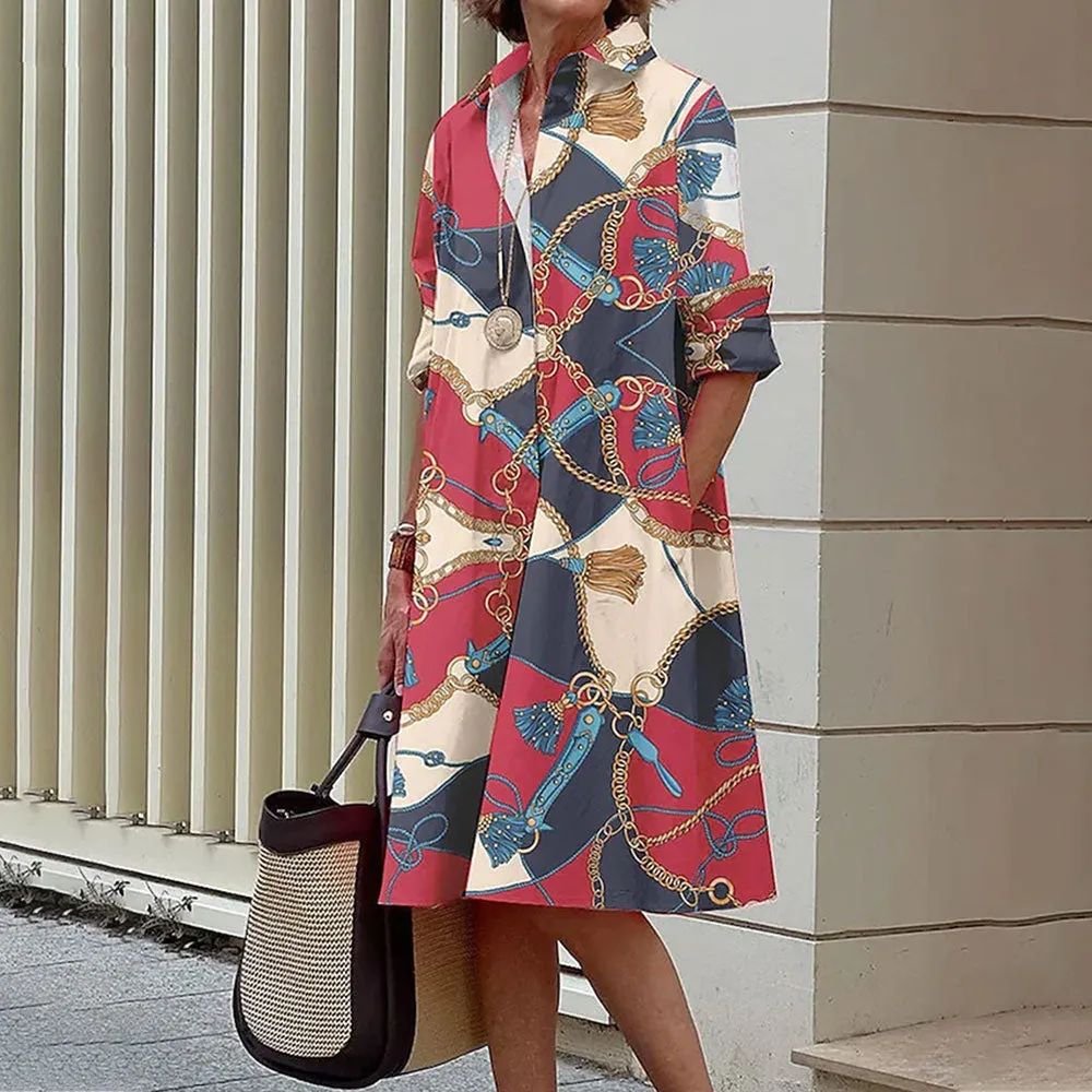 Alice – Abstract Face Print Shirt Dress