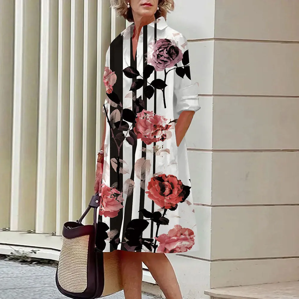 Alice – Abstract Face Print Shirt Dress