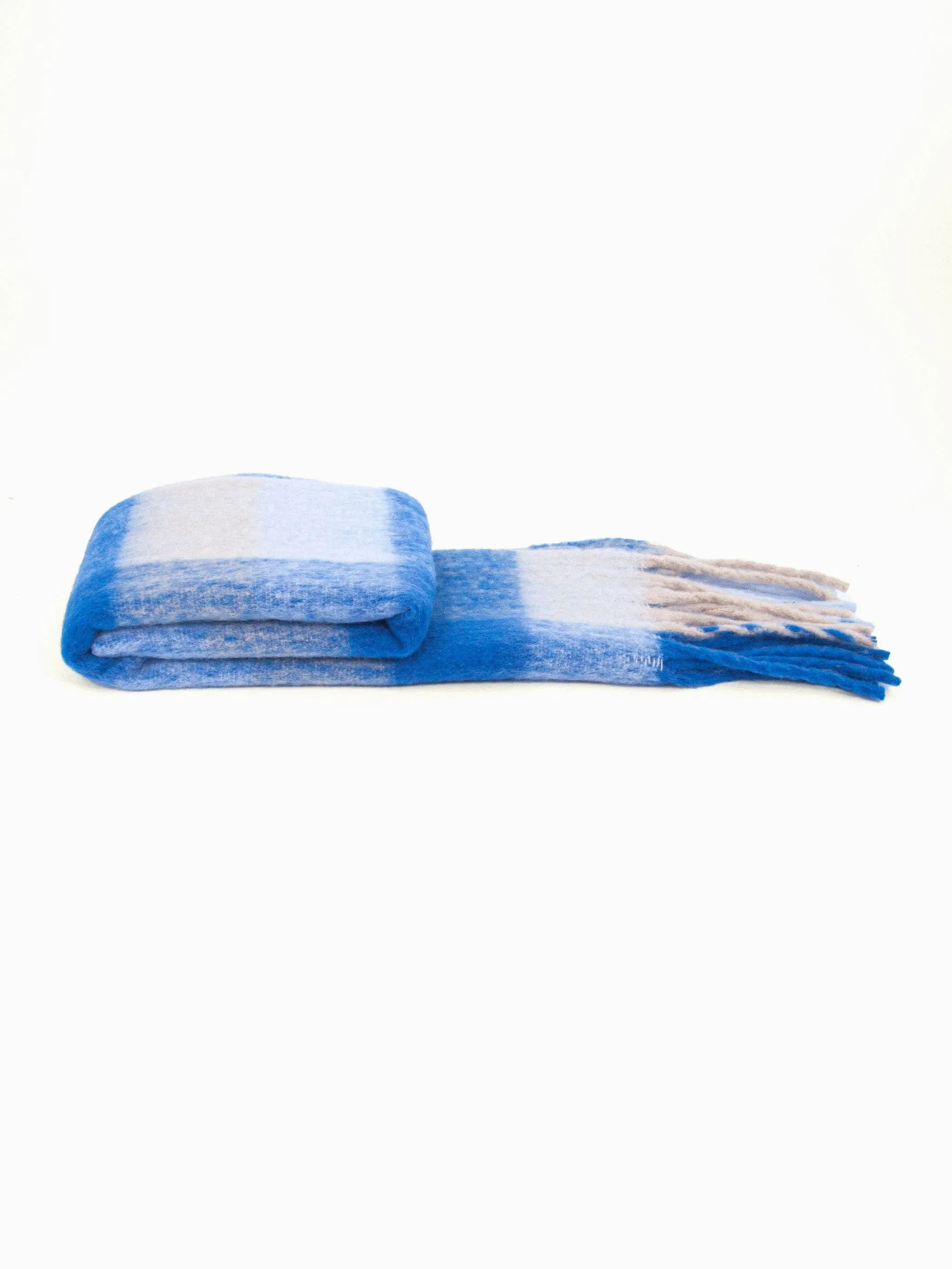 Allie Heavyweight Scarf - Royal Blue, Square Colour Block: One-size