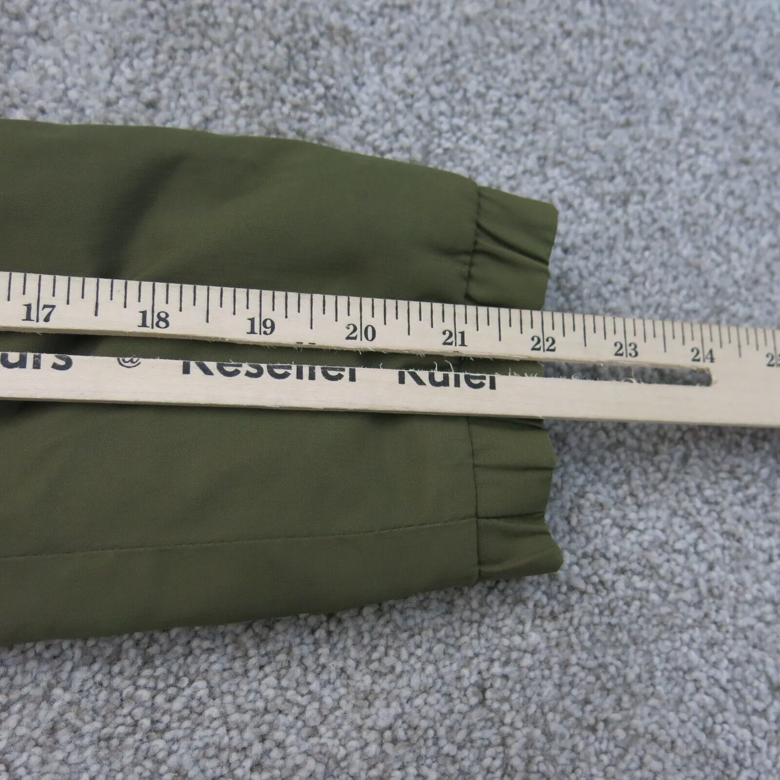 American Eagle Womens Parka Faux Fur Trim Hood Puffer Winter Coat Green SZ Small