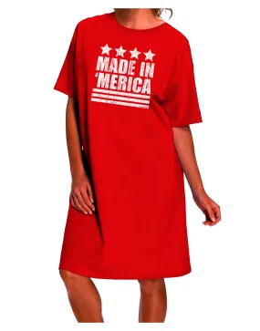 American-Made - Adult Night Shirt Dress with Stars and Stripes Design