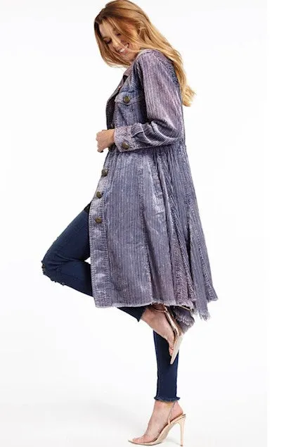Aratta Leoni Corduroy Trench Coat - Orchid