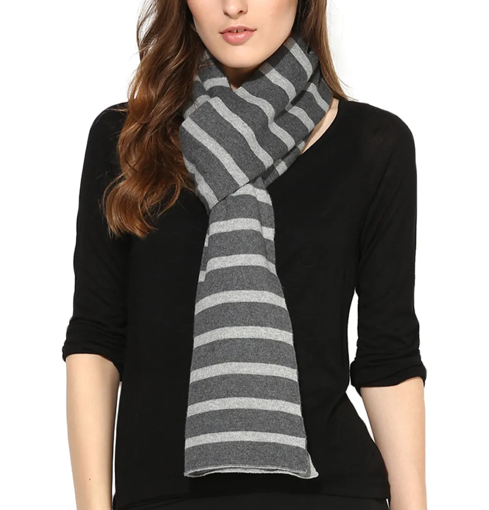 Beach Stripe Cotton Knit Scarf