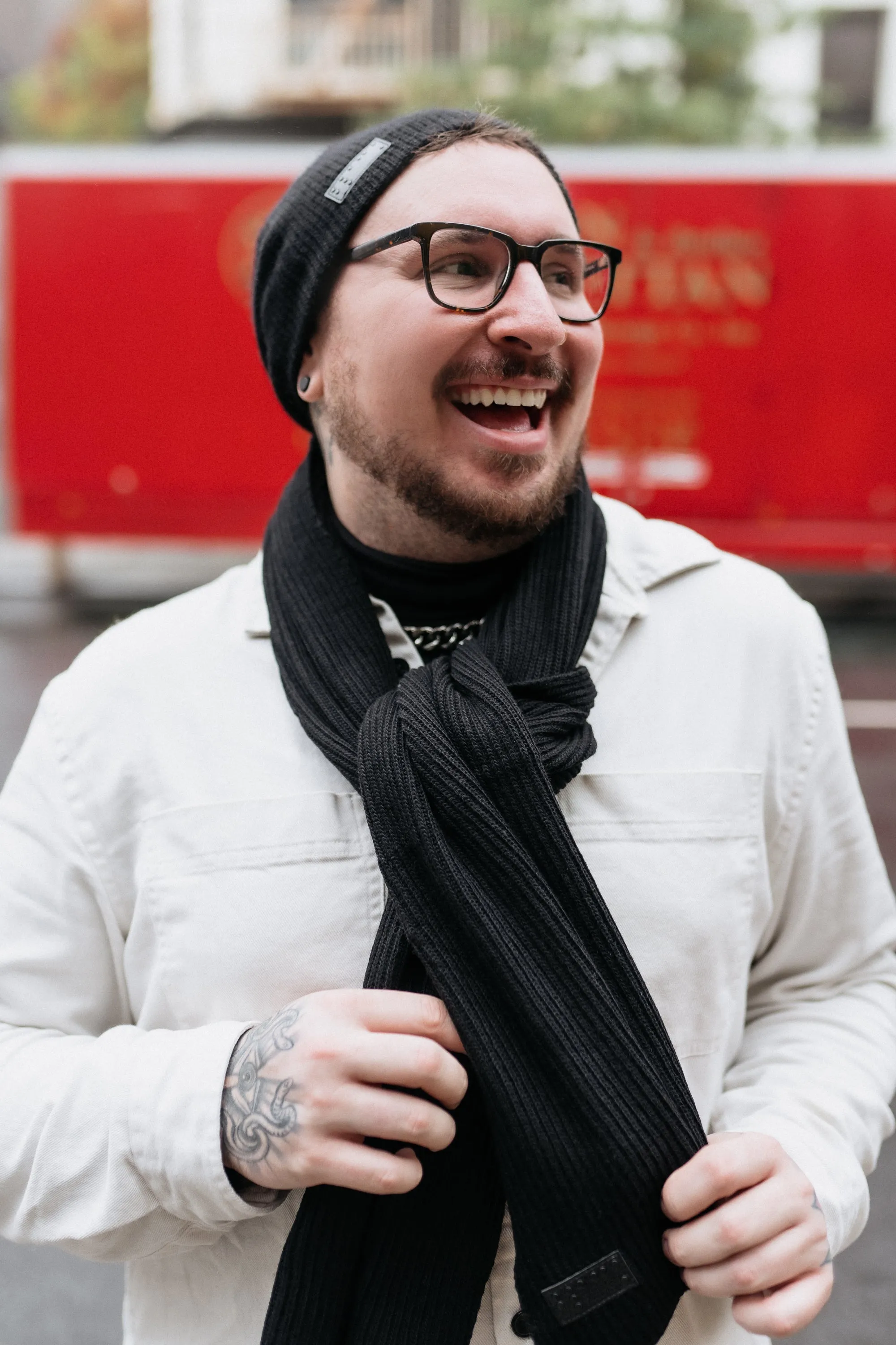Beanie & Scarf Ribbed Knit Set