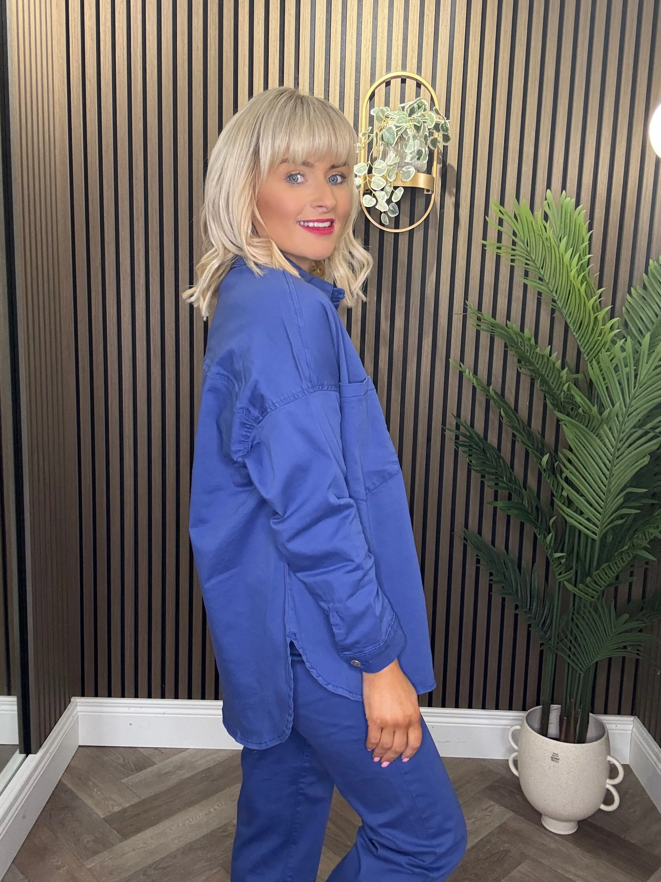 Bella Shacket Blue