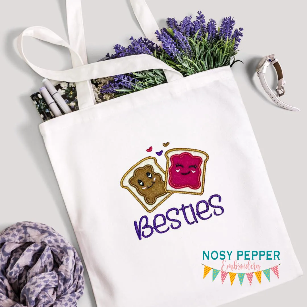 Besties applique machine embroidery design (4 sizes included) DIGITAL DOWNLOAD