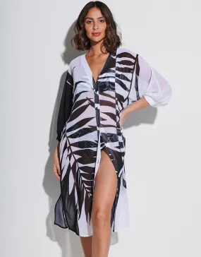 Black and White Midi Beach Shirt