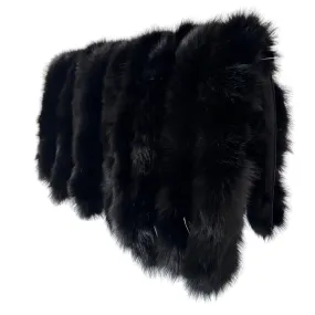 Black Fur Fox for Hood Edge Fringe Collar Trim womens and mens, Furry Stripe for Jacket