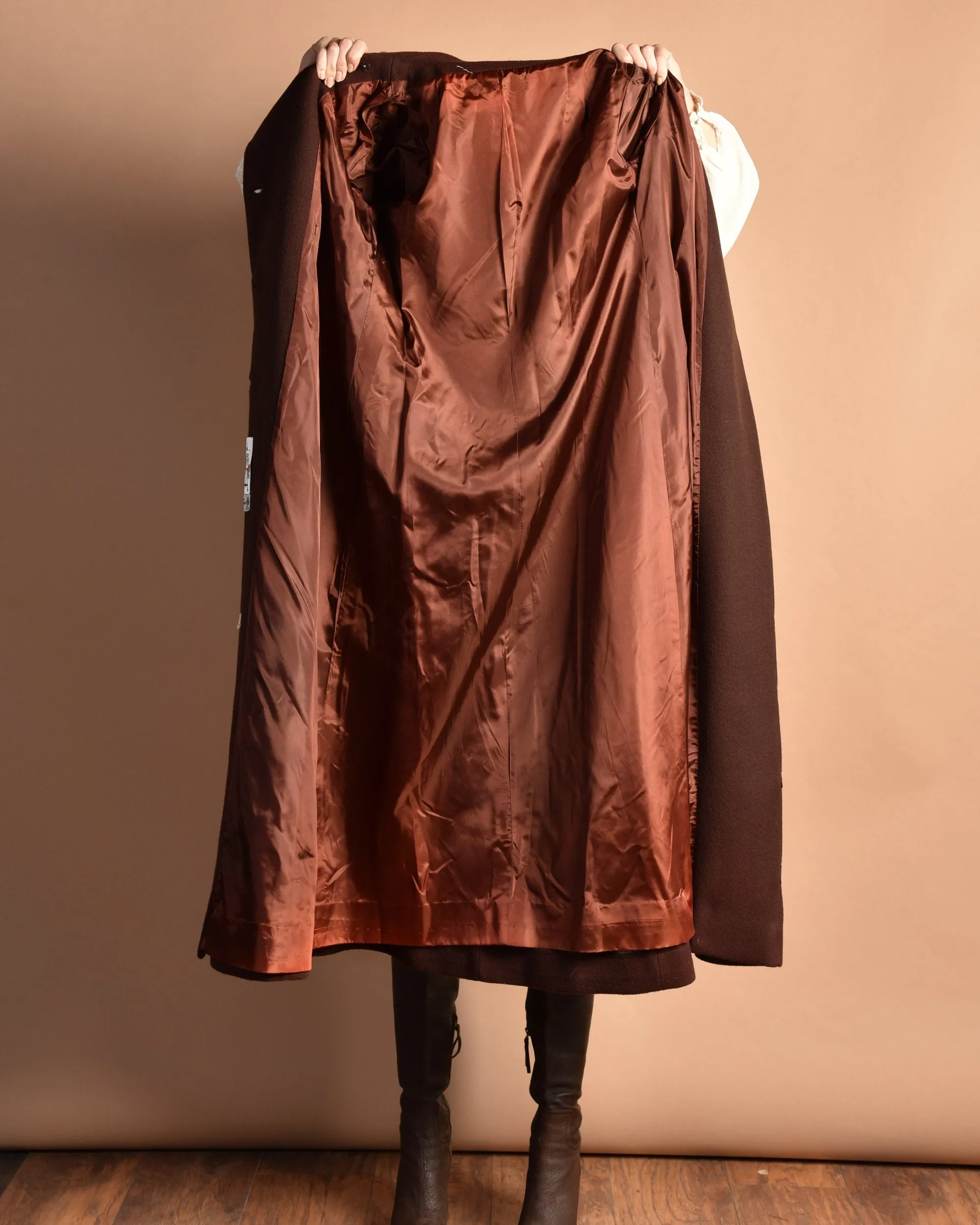 Blair 1960s Wool   Velvet Maxi Coat