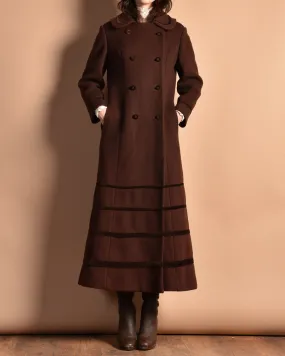 Blair 1960s Wool   Velvet Maxi Coat