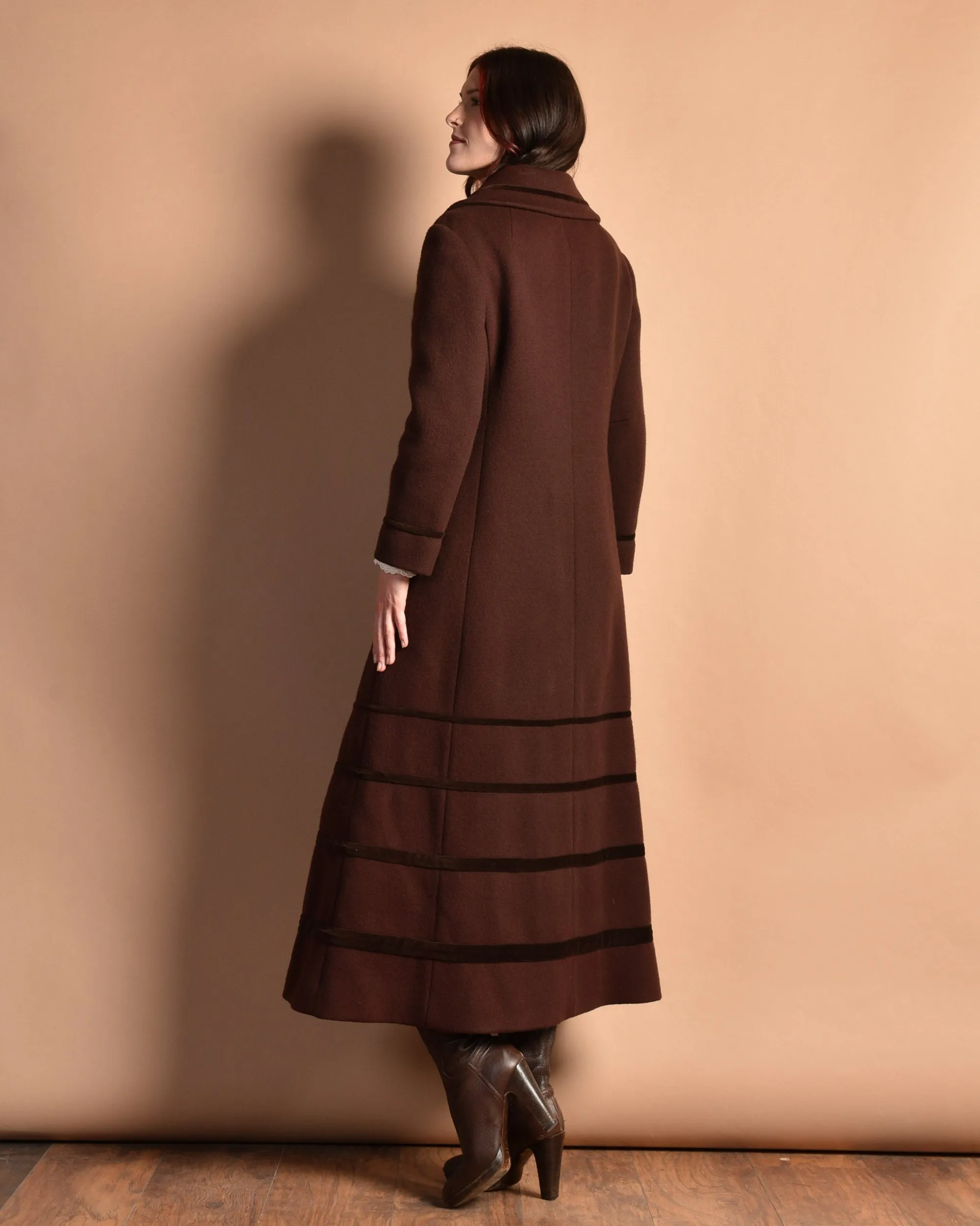 Blair 1960s Wool   Velvet Maxi Coat