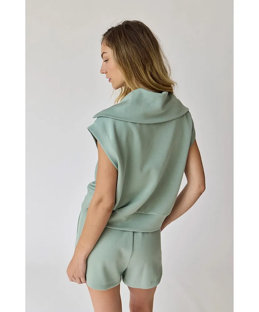Blake Half Zip Cropped Sweatshirt and Shorts Set