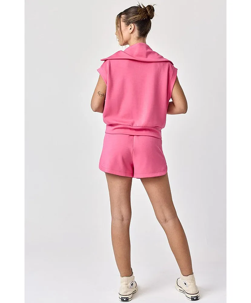 Blake Half Zip Cropped Sweatshirt and Shorts Set