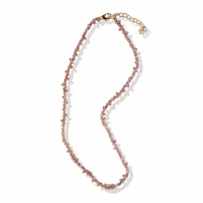 Blush Crystal Brass Necklace