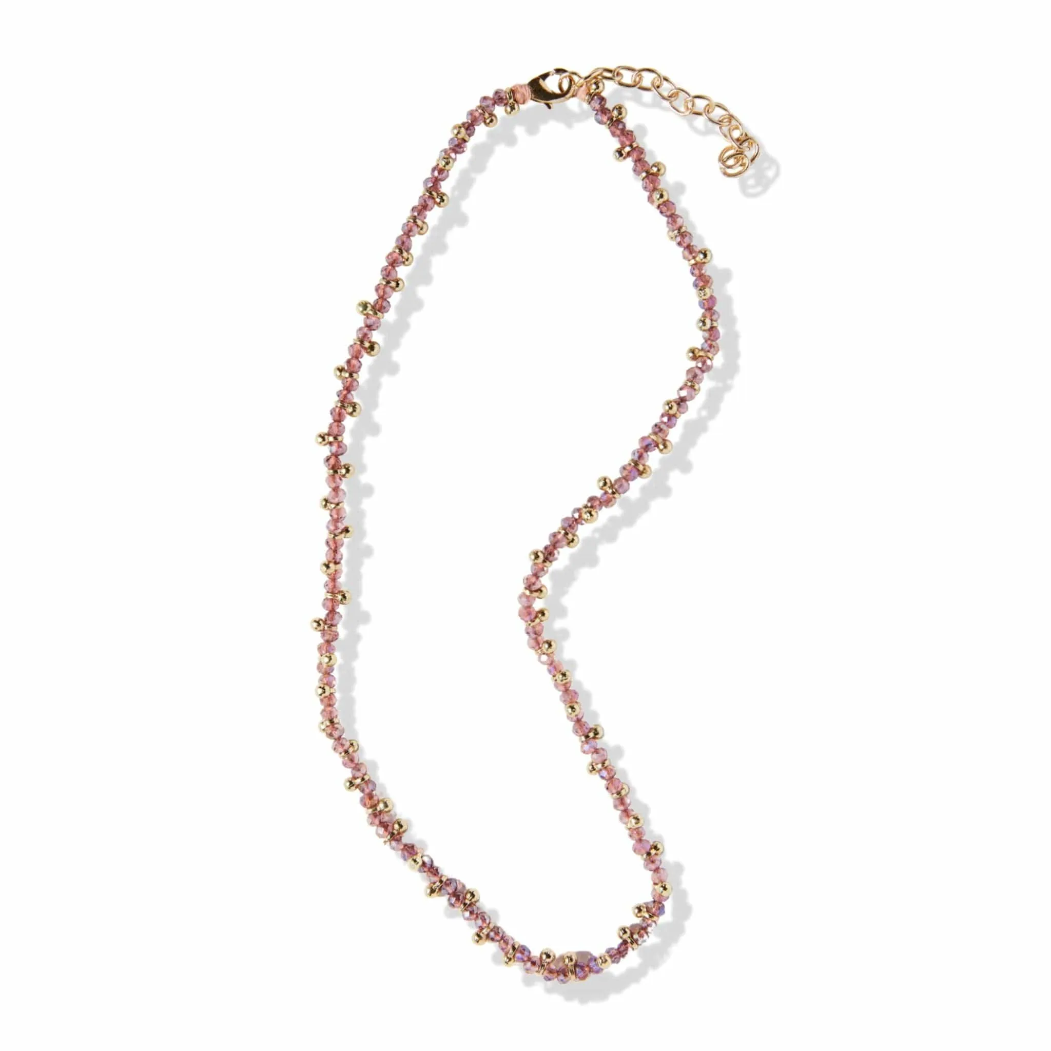 Blush Crystal Brass Necklace