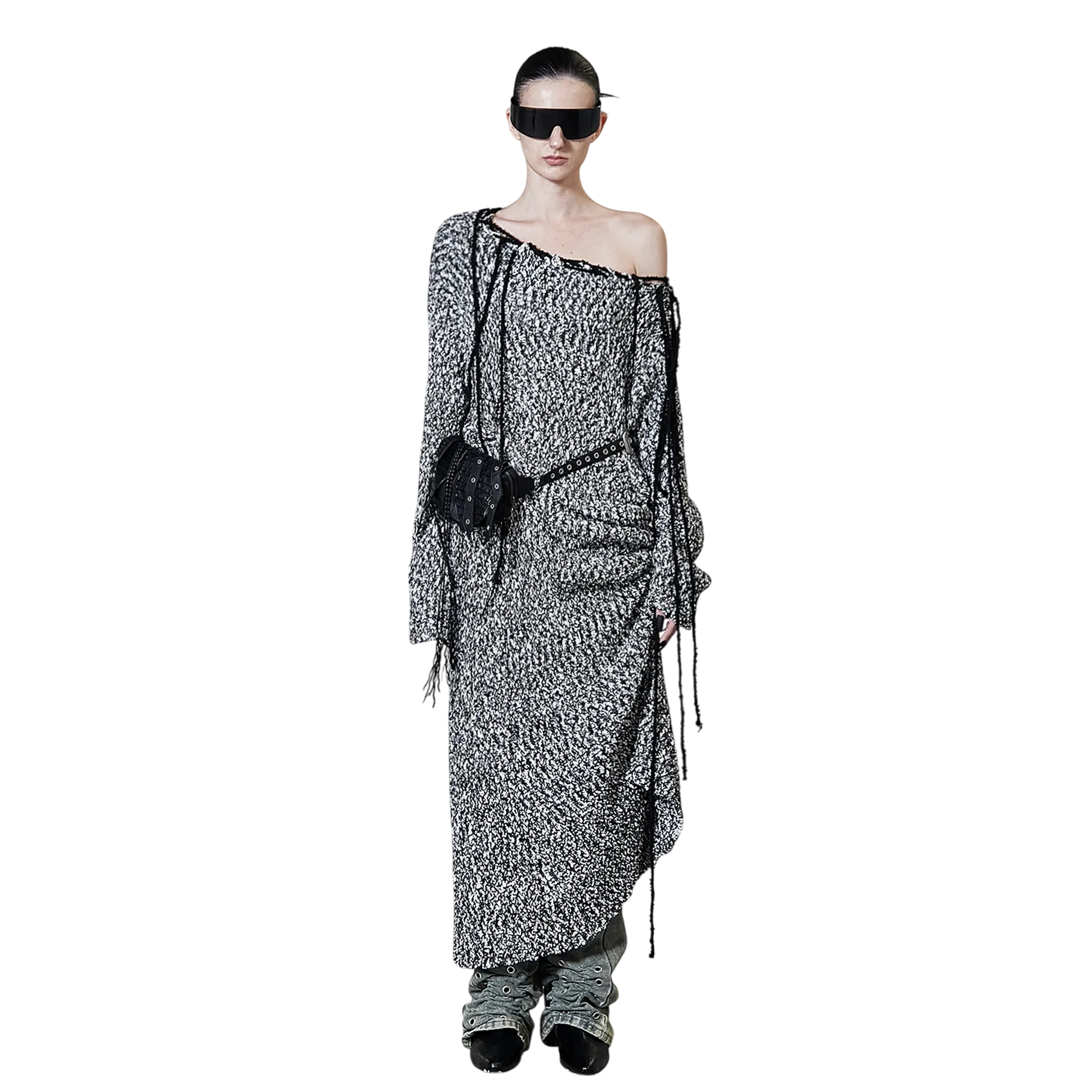 Bokashi Knitting Shirring Maxi Dress