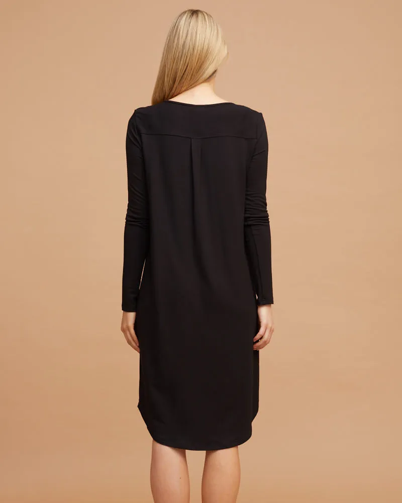 Breastfeeding T-Shirt Dress - Black