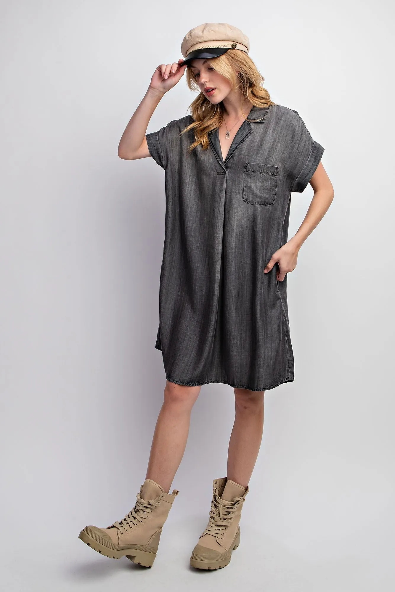 Cely Chambray Shirt Dress