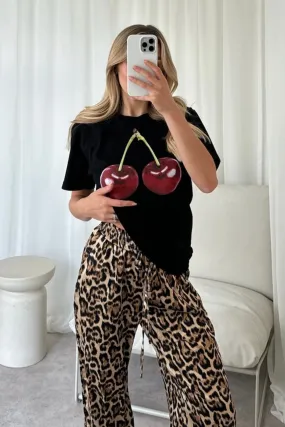 Cherry black printed t-shirt