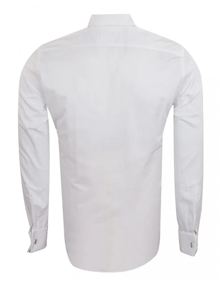 Classic Plain Wing Collar Bow Tie Men's Shirt