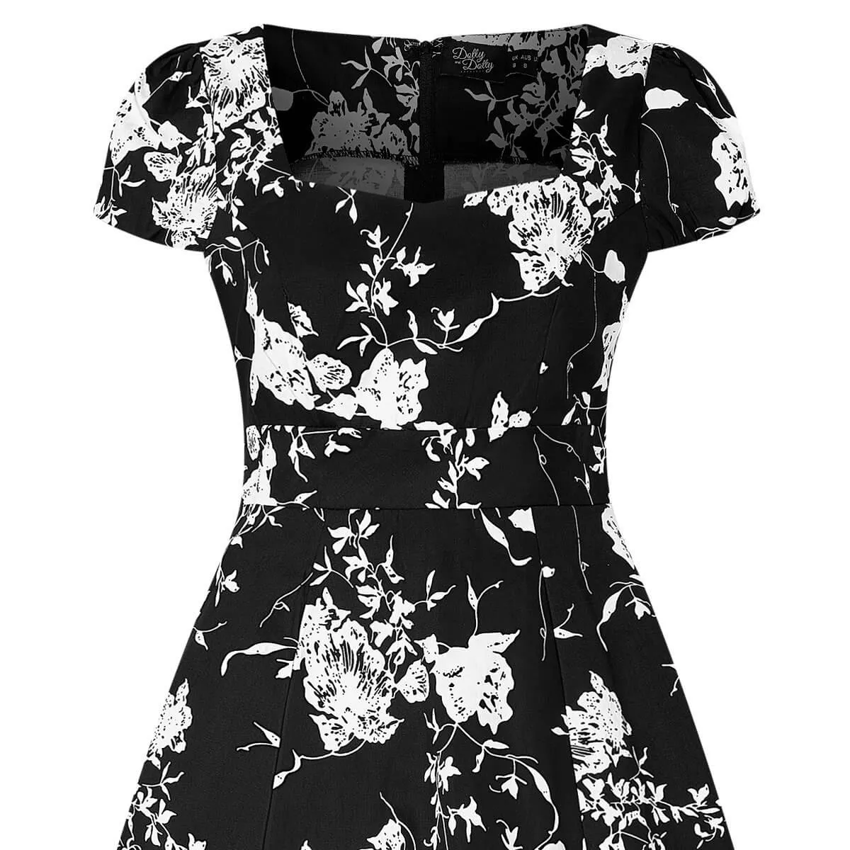 Claudia Monochrome Floral Swing Dress
