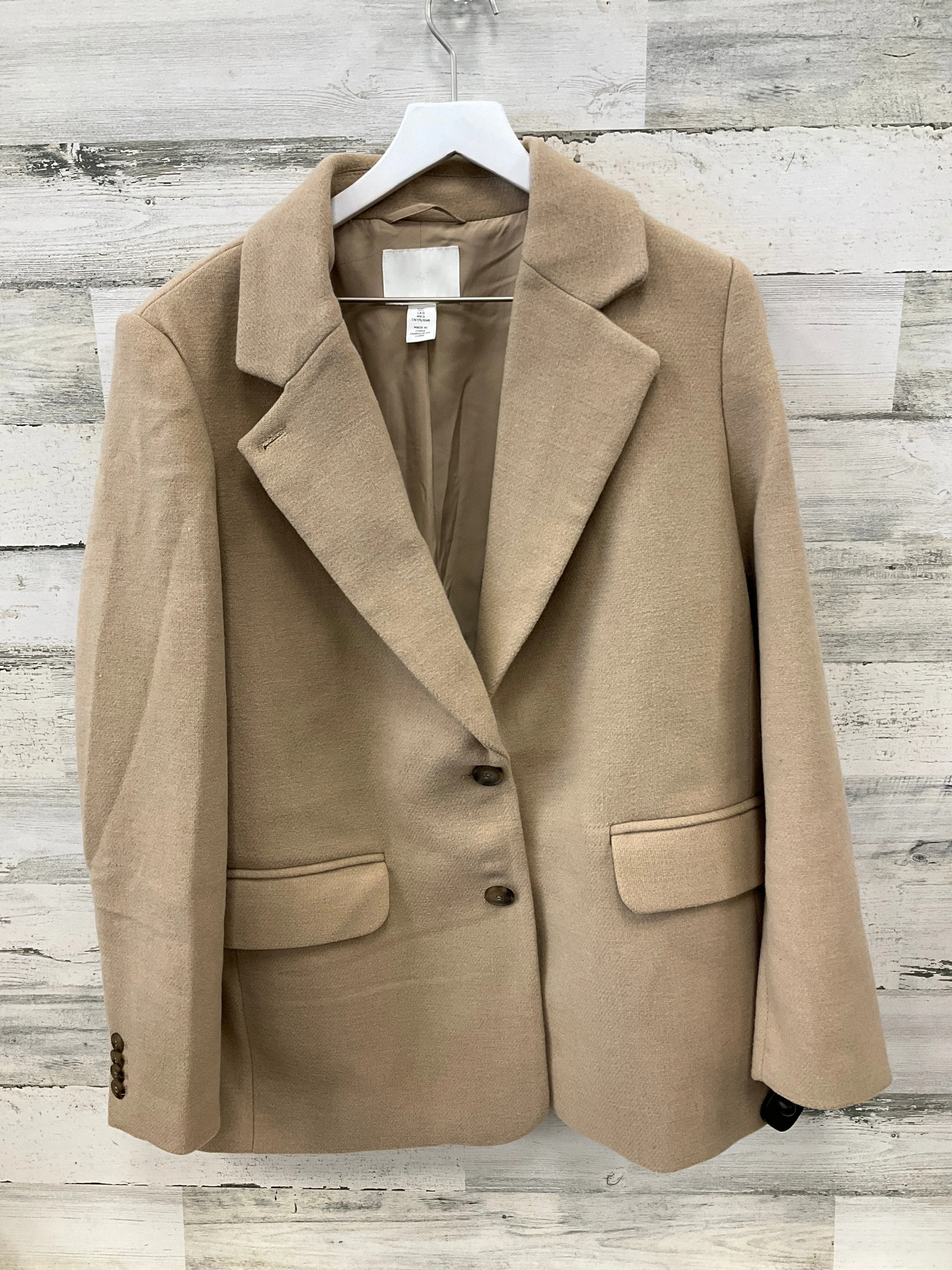 Coat Peacoat By H&m In Cream, Size: L