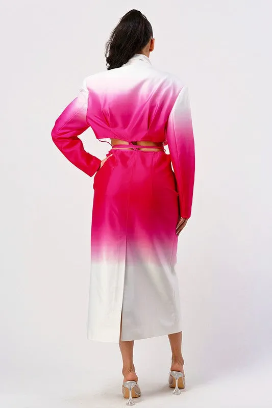 Color Gradient Spring Trench Coat