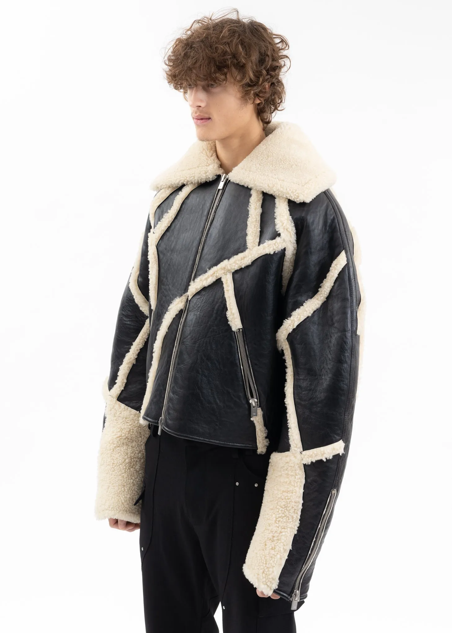 CONSINNITY SHEARLING JACKET WITH VEST