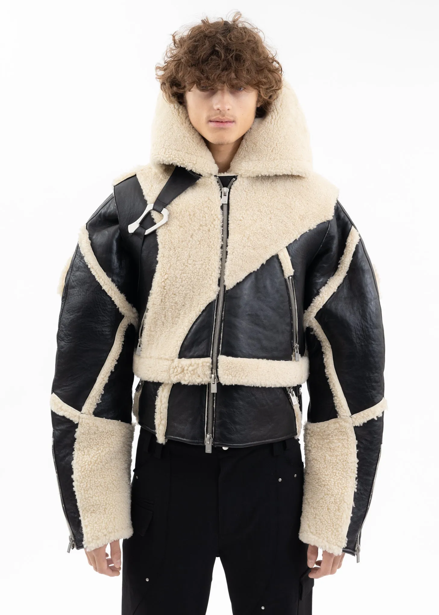 CONSINNITY SHEARLING JACKET WITH VEST