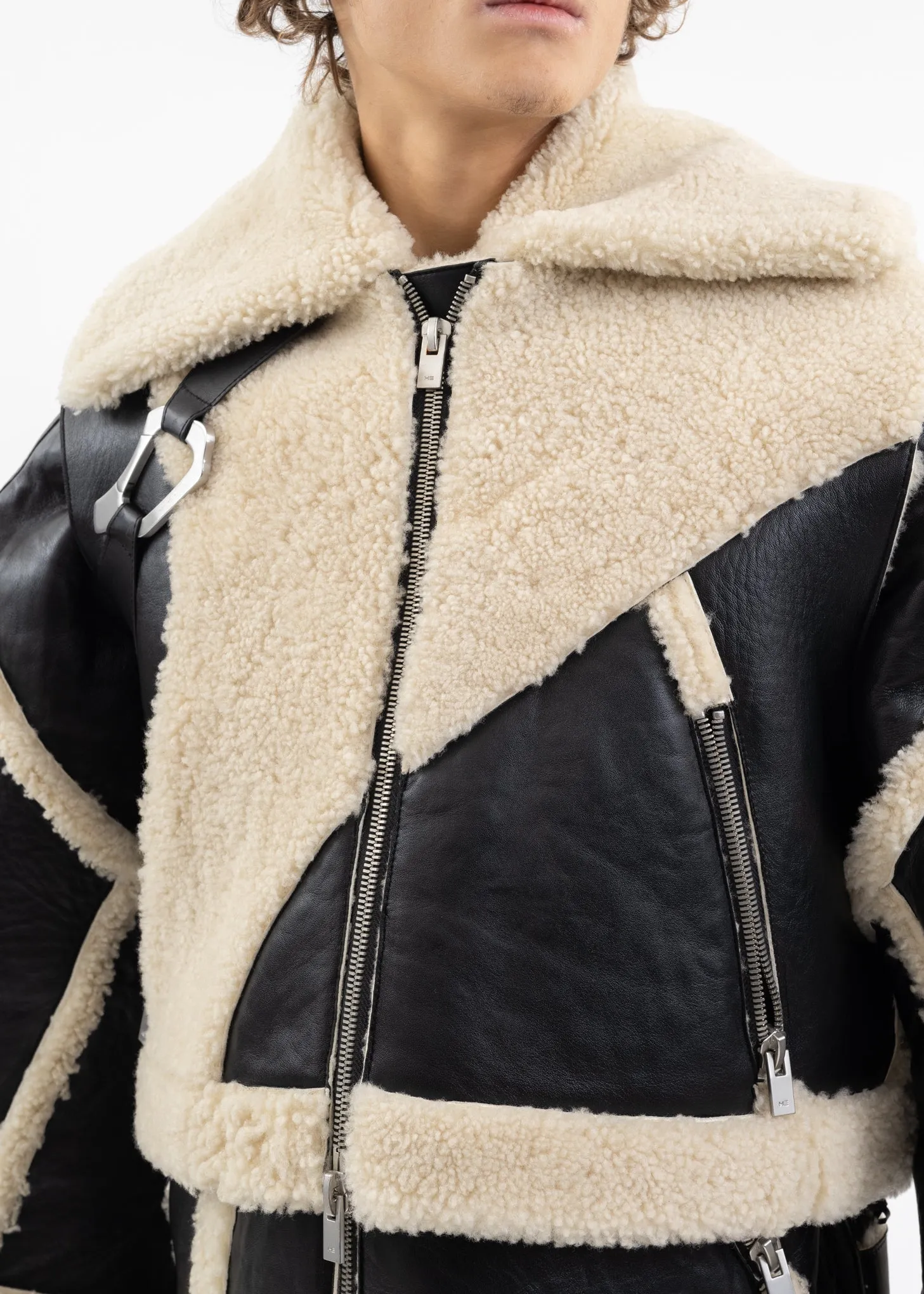 CONSINNITY SHEARLING JACKET WITH VEST