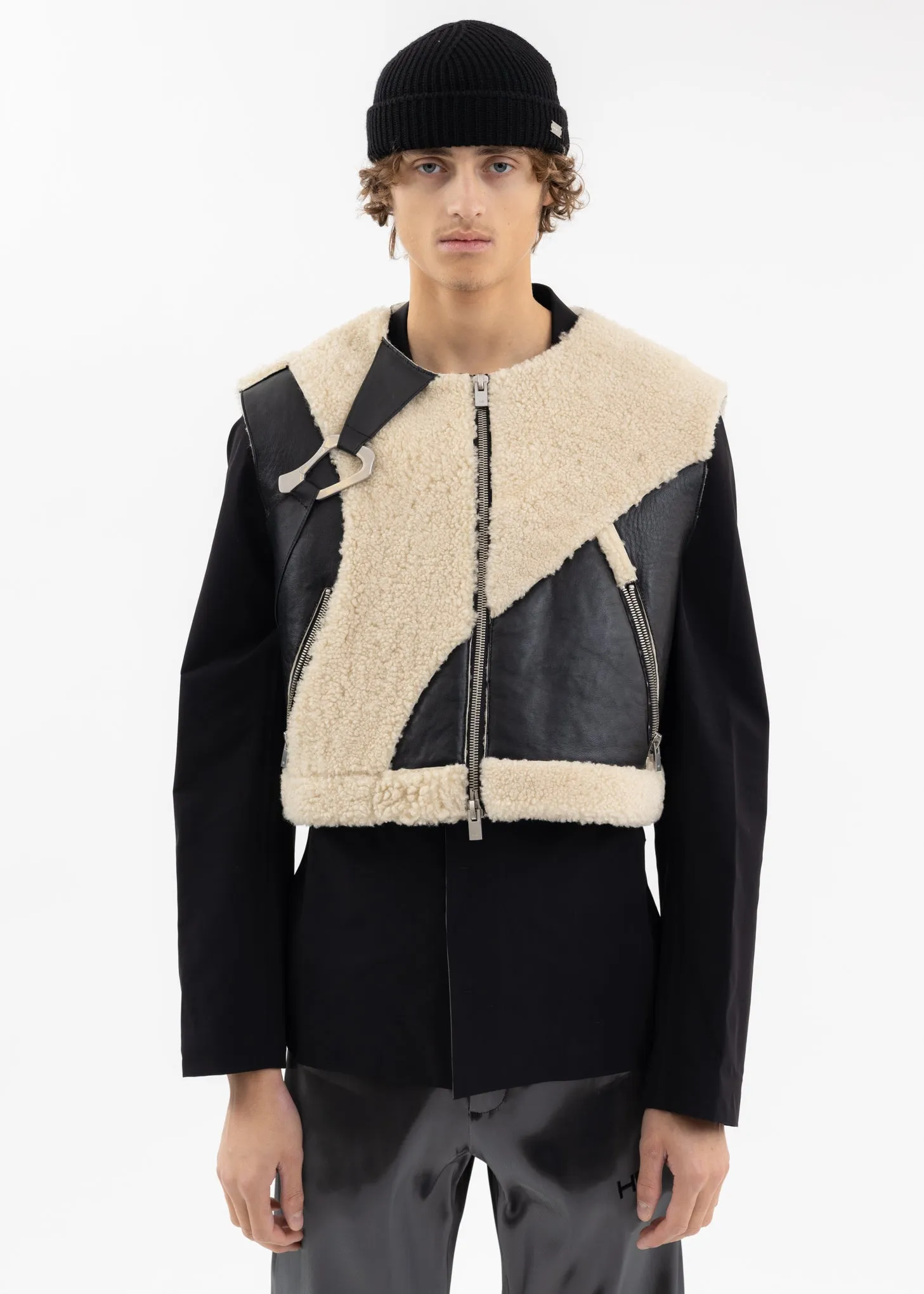 CONSINNITY SHEARLING JACKET WITH VEST