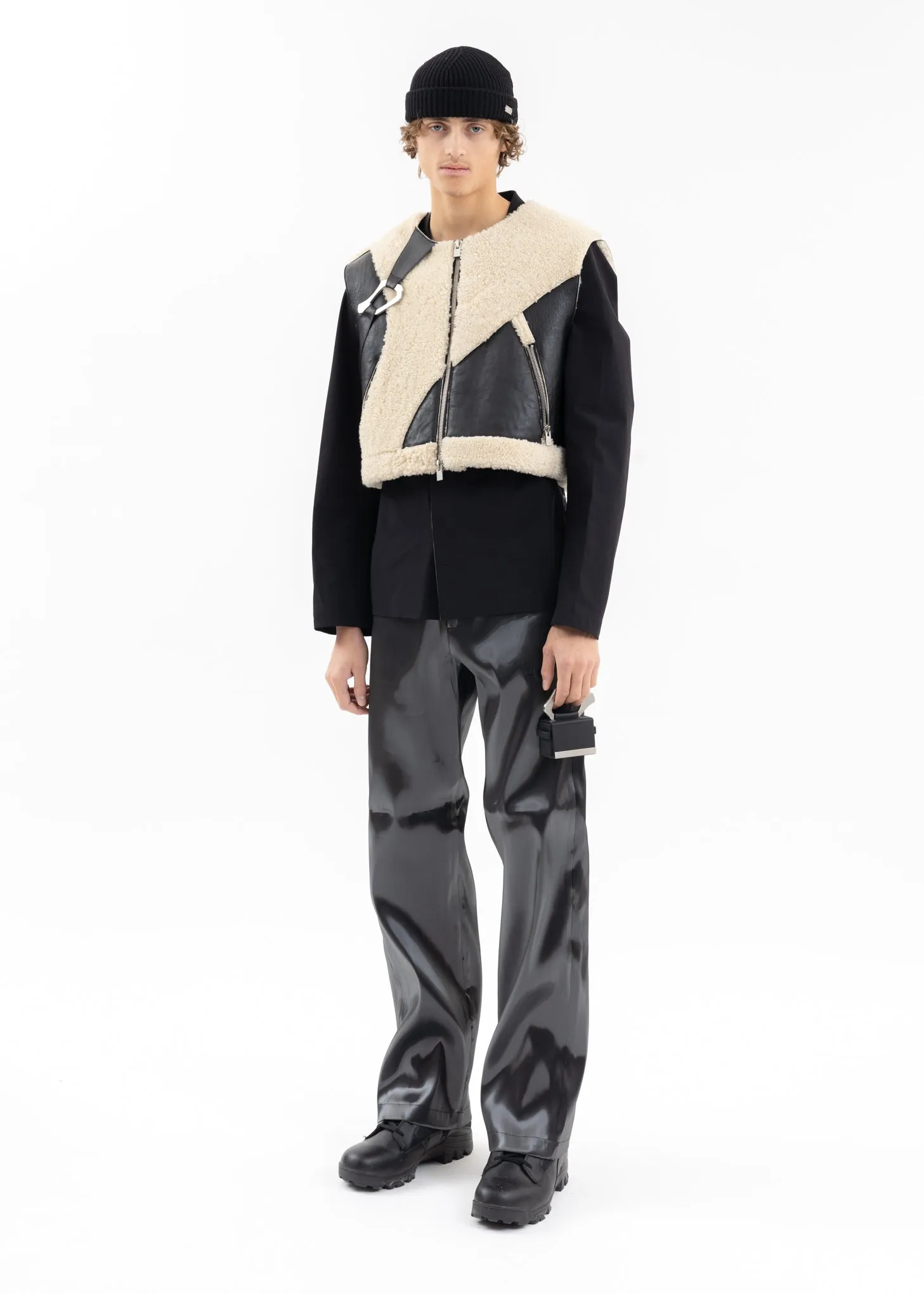 CONSINNITY SHEARLING JACKET WITH VEST