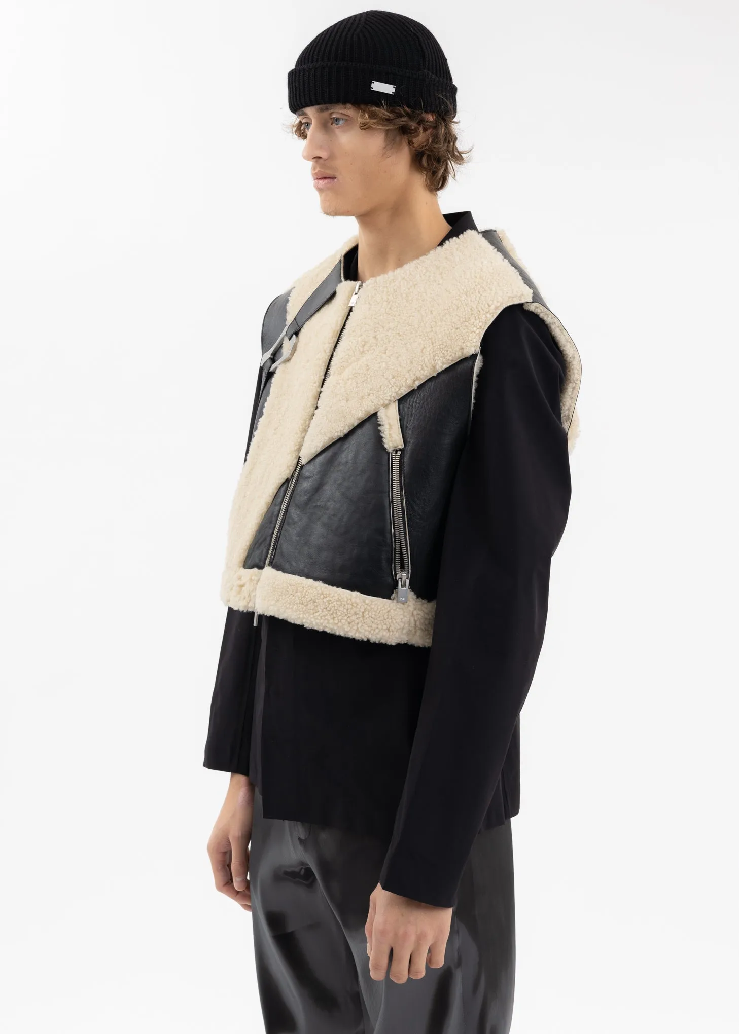 CONSINNITY SHEARLING JACKET WITH VEST