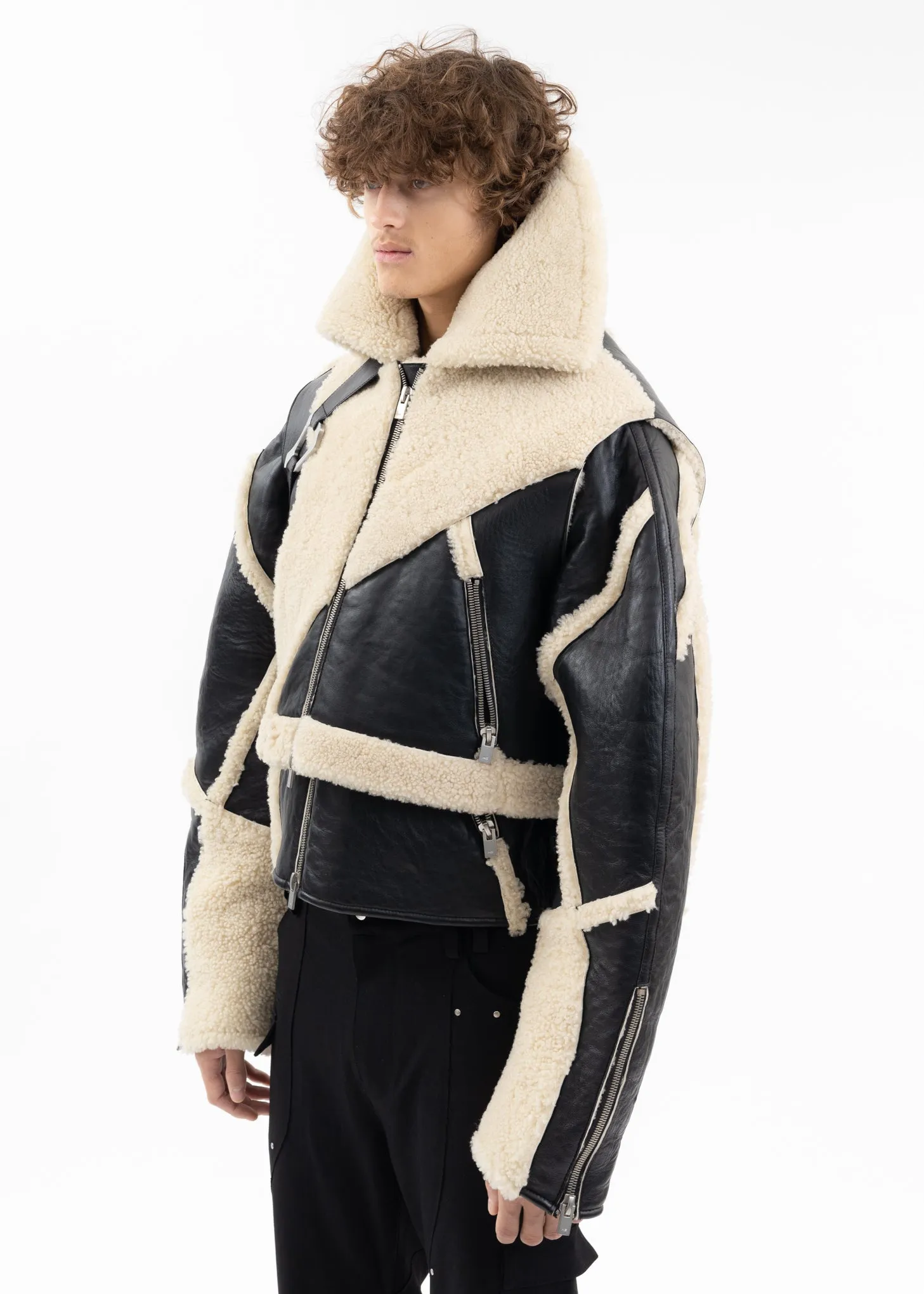 CONSINNITY SHEARLING JACKET WITH VEST