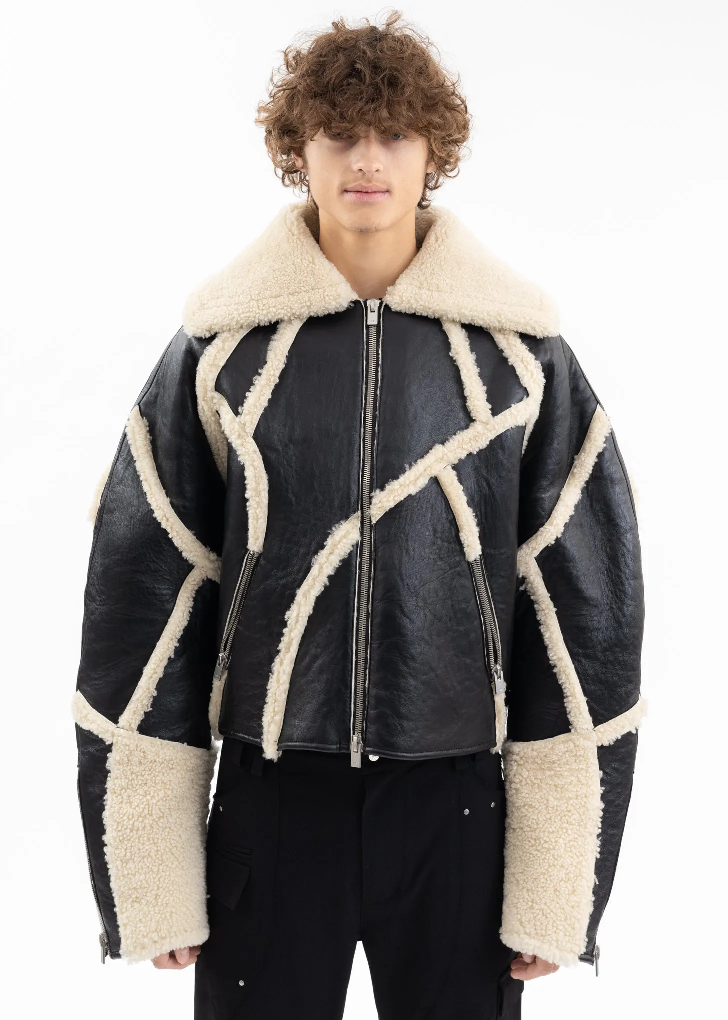 CONSINNITY SHEARLING JACKET WITH VEST