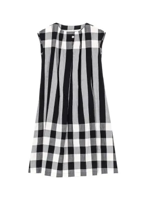 COTTON PLAID STRIPE ONE PIECE