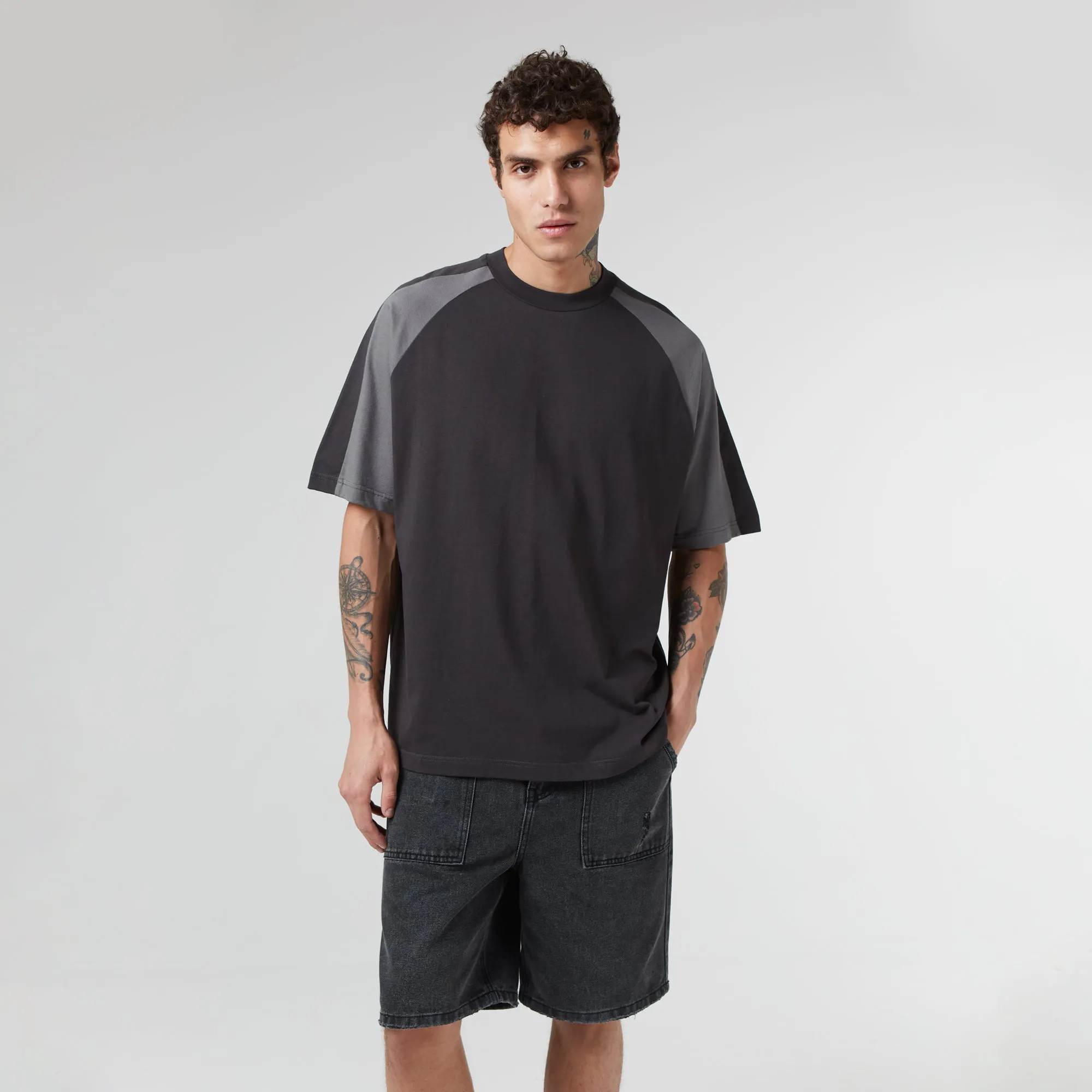 Cut & Sew T-Shirt | Black