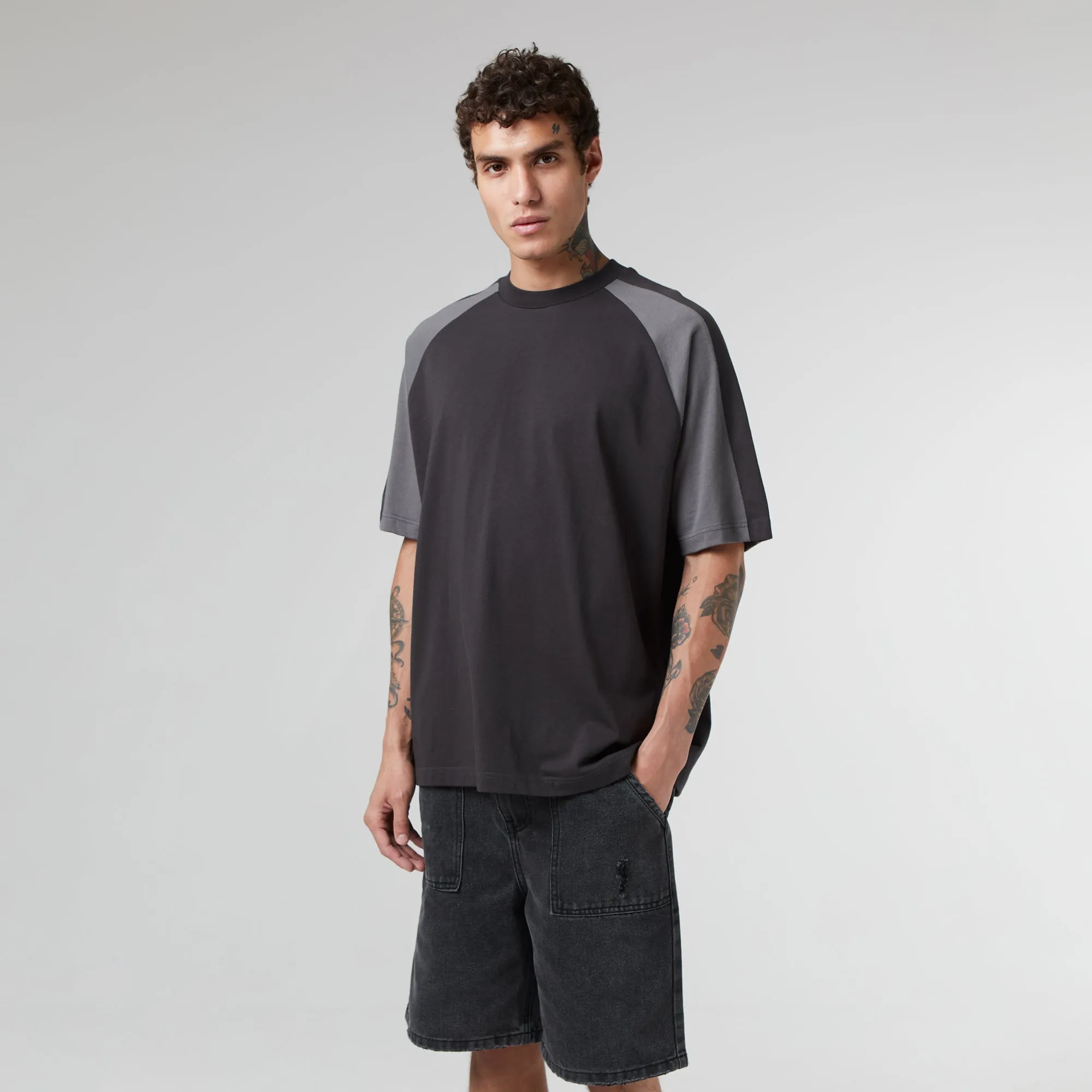 Cut & Sew T-Shirt | Black