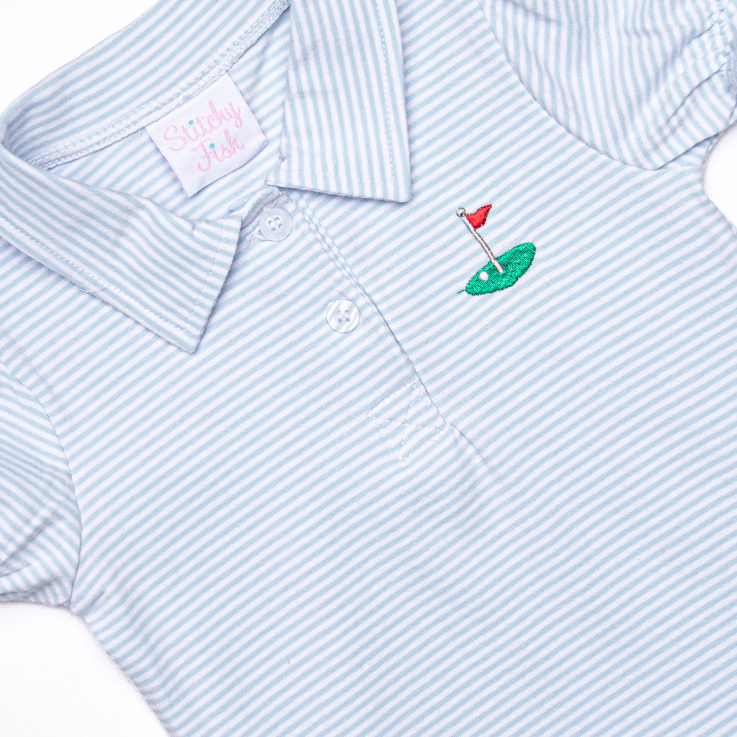 Daddy's Caddy Embroidered Dress, Blue